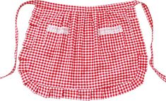 a red and white gingham bag on a white background