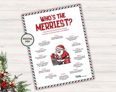 a christmas poster with the words who's the merriest?