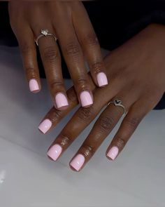 Light Pink Square Nails, Light Pink Short Nails, Pink Square Nails, Light Pink Square, Shorties Nails, Ombre Acrylic Nails