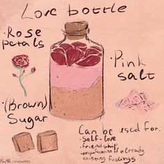 Love Spell Potion, Witchcraft Spells For Beginners Love Spell, Self Love Potion Recipe Witchcraft, Love Jar Witchcraft, Love Potion Recipe Real, How To Make Pink Salt Witchcraft, Witchy Love Spells, Witch Craft Spells Love, Love Potion Ingredients