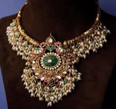 Kundan Guttapusalu Necklace, Nakshi Jewellery, Bridal Jewelry Vintage, Antique Jewellery Designs, Gold Jewelry Simple Necklace