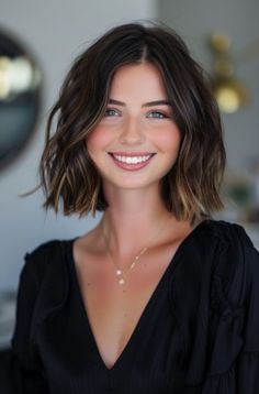 Sleek-Shatter-Bob-with-Subtle-Layers.webp (317×481) Hair Color Ideas For Brunettes Bob, Brunette Bob With Balayage, Above Collarbone Length Hair, Dark Brown Textured Bob, Mid Length Bob Thick Hair, Woman’s Bob Haircut, Different Bob Lengths, Bob Haircuts For Women Over 40, Bob Just Above Shoulders