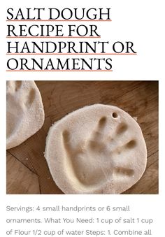 the salt dough recipe for handprint or ornaments