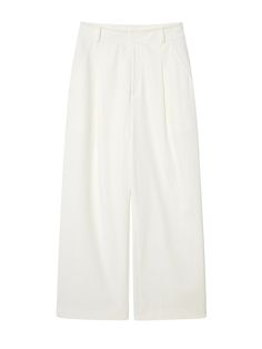 Details: Classic white carrot trousers High-waisted design with pinched pleats at the waist Invisible side pockets Materials & Care: Cotton 100% Hand wash | Dry clean Do not bleach Size & Fit: Model is 5'7", Bust 32, Waist 24, Hips 35, wearing a size S Item #: SN1PA50 Classic White Wide Leg Pants With Welt Pockets, Relaxed Fit High Waist Bottoms With Pleated Waist, High Waist Bottoms With Pleated Waist And Relaxed Fit, White Cotton Wide Leg Pants With Belt Loops, Chic White Wide Leg Pants With Welt Pockets, White Tailored Casual Bottoms, White Wide Leg Pants With Welt Pockets For Work, Relaxed Fit Bottoms With Pleated Waist For Daywear, Cotton Wide Leg Bottoms With Pleated Waist