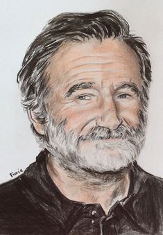 a pencil drawing of a man with a beard and mustache, wearing a black shirt