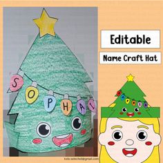 Christmas Activities : Christmas Tree Name Craft HatEditable & Non Editable► Writing / Coloring / Cut and Paste Activity► Colored Template / B&W Template► Fine Motor Skill / Scissor Skill► Art Project for December► Great for Preschool / Kindergarten / Grade 1st / 2nd / 3rd► 14 Pages►This pro... Christmas Tree Name Craft, Diy Christmas Hats, Tree Crown, Christmas Tree Headband, Tree Name, Crown For Kids, Light Writing, Name Crafts, Crown Crafts