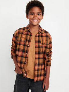 Soft-Brushed Flannel Pocket Shirt for Boys | Old Navy Shirt For Boys, Pajamas Gift, Family Maternity, Family Pajamas, Pocket Shirt, Perfect Shirt, Kids Boys, Boy's Clothing, Patch Pocket