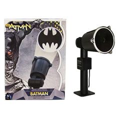 the batman megaphone is in its box next to it's packaging