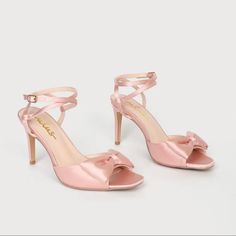 Pink Lulus Heels, Ordered For Wedding Festivities And Never Worn. Still In Box Bridesmaid Shoes Pink, Cute Light Pink Heels, Heels For Quince, Lulus Heels, Hoco Heels, Heels Light Pink, Light Pink Heels, Champagne Heels, Wedding Festivities