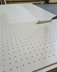 Perforated MAXI Birch plywood being prefinished with OSMO Oil Apartment Layouts, Osmo Oil, Sound Wall, Wood Sealer, Ab Fab, Plywood Panels, Puja Room, Unique Flooring, Apartment Layout