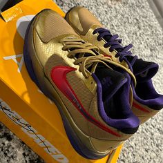 Nike Undefeated X Zoom Kobe 5 Protro 'Hall Of Fame Great Condition Size 8 Men Kobe 5 Undefeated, Nike Undefeated, Kobe 5 Protro, Kobe 5, Nike Zoom Kobe, Nike Gold, Shoes Nike, Hall Of Fame, Purple Gold