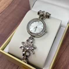 I Ship Monday-Friday If You Want To Bundle Just Let Me Know Silver Bracelet Watch, Gold And Silver Watch, Charm Bracelet Watch, Multi Chain Bracelet, Club Accessories, Christmas Watches, Silver Watches, Ladies Dress Watches, Pave Bracelet