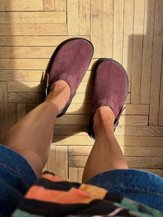 Barefoot shoes with a movable strap. You can wear these burgundy suede clogs either with a strap around the heel for better fixation, securing it around the ankle, or at the front, like mules. Crafted in suede, featuring a genuine leather lining inside. A geometric buckle serves as the main accent. Light polyurethane voluminous anatomic sole. Round toe. PRODUCT INFORMATION Upper: suede Lining: leather Sole: orthopaedic polyurethane sole Colour: burgundy * the model is undersized * every pair of Toe Shoes Barefoot, Barefoot Shoes Uk, Best Barefoot Shoes, Womens Clogs And Mules, Accent Light, Clogs And Mules, Suede Clogs, Round Toe Shoes, Barefoot Shoes