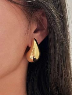 An exclusive offer for you——Affordable prices at Stylewe store, SPU: 11KEA2LFAB0, Color: Golden Silver, Main Material:Metal, Type:Stud. Chunky Gold Hoop Earrings, Large Stud Earrings, Chunky Earrings, Big Earrings, Earrings Etsy, Ear Jewelry, Ear Studs, Gold Earrings Studs, Gold Hoop Earrings