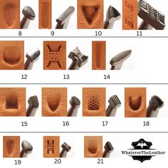 different types of carving tools are shown in this diagram, and each has the same pattern