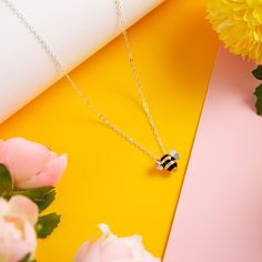 Adopt a Bee Necklace by The Project Honey Bees Honey Bee Hives, I Love Bees, Bee Jewelry, Bee Pendant, Gold Bee, Jewelry Dainty, Bee Necklace, Honey Bees, Bee Charms