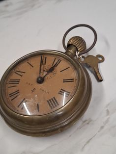 this is in need of restoration but a great project for some one out there German made a supper large size brass pocket watch which was designed as a bedside travel alarm clock a neat collectors item and great prop too i am sure you or some one you know will love this  diameter 14cm by 6cm deep top winder and loop a further 7cm weighs 805g B8 any questions please do just message UK items sent next day delivery ALL overseas items sent tracked could buyers please add a contact phone number to orders for courier use Travel Alarm Clock, Alarm Clock, Vintage Watches, Pocket Watch, Phone Number, Large Size, Clock, Electronic Accessories, Brass