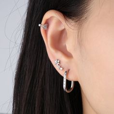 This understated sparking love helix hoops is a dainty and low-key piece you’ll never want to take off. Easy and comfortable to wear it all day long. Detail： -Material: gold plated with internal stainless steel or stainless steel. Cubic Zirconia-Internal diameter: 7mm | 0.28" -Gauge: 20g | 0.8mm-Include: single item-Comfortable to wear, hypoallergenic-Easy to stack with other ear cuffs, hoops to create unique ear party!-Ideal to wear it alone on daily chil vibe * Get inspired: 365 days ear pierc Helix Hoop, Ear Style, Ear Party, Essential Accessories, Flower Stud Earrings, Flower Stud, Fall Essentials, Ear Cuffs, Flower Earrings Studs