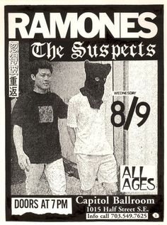 an advertisement for ramon's the sustents featuring two men in black and white