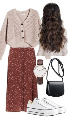 Cute Outfits California, Fall Outfit Work Office Chic, Red Skirt Fall Outfit, Modest And Stylish Outfits, Summer Work Outfits Women Office, No Heels Work Outfit, Modest Skirt Outfit Ideas, Outfits For Size 10, December Church Outfits