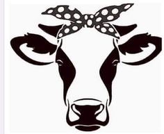 a cow with a bow on its head