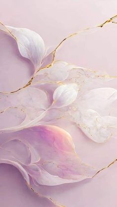 white and gold leaves on a pink background