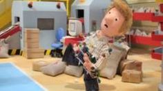 a cartoon character sitting on the floor in a playroom