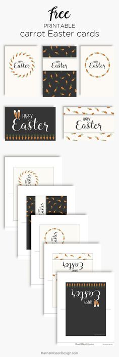 an easter card with the words happy easter written in gold and black on it, surrounded by other cards