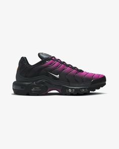 Gradient colorways of the Nike Air Max Plus continue to surface as the latest pair gets covered in black and pink. Part of Nike’s spring 2023 lineup, this Nike Air Max Plus gets equipped with a mesh construction on the upper in a black-to-pink gradient with more black detailing noted on the laces, inner liner, signatur All Yeezy Shoes, Tn Black, Tmax Yamaha, Sneaker Displays, Jordan Mid, Nike X Travis Scott, Air Max Plus Tn, Nike Tn, All Nike Shoes