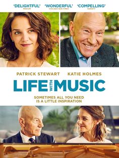 the poster for patrick stewart's film life and music, featuring two older people