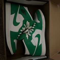 Green Air Jordan 1 Jordan 1 Colors, Nike Green, Vibrant Green, Air Jordan 1, New Man, Mens Shoes Sneakers, Jordan 1, Green Color, Green Colors