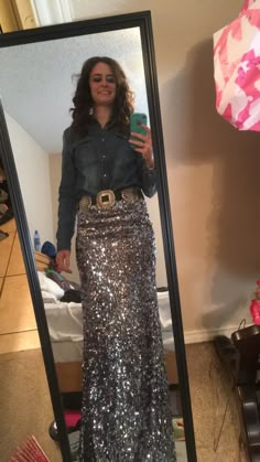 Sequence Western Outfits, Western Sequin Skirt Outfit, Bedazzled Western Outfit, Rodeo Royalty Outfits, Rodeo Banquet Outfit, Reba Mcentire Outfits, Boots And Bling Party Theme Outfit, Sequin Skirt And Cowboy Boots, Bling Western Outfit