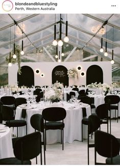 tables and chairs are set up for an event