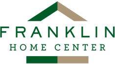 the franklin home center logo is shown in green and brown colors, with an arrow pointing up