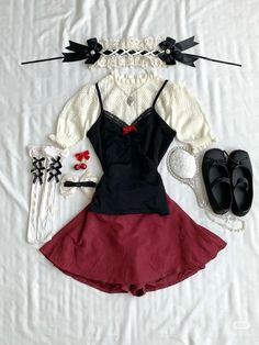 Shoujo Outfits, Coquette Red, Red Coquette, Dark Academia Style, Academia Style, Little Outfits, Interview Outfit