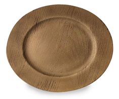 an empty wooden plate on a white background