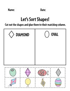 a printable worksheet to teach children about shapes and their matching objects,