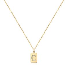 PRICES MAY VARY. 【Perfect Size】:Initial C necklace length:17"+2" , Tag pendant: about 14mm*9mm”, With 0.8mm wide chain, Simple and stylish！ 【Occasion】: Add this dainty initial necklace to your jewelry collection，It can be worn alone or layered with other necklaces for most everyday outfits. 【Materia】: Our gold initial necklaces are made of 14K real gold plated brass. Gold box chain won't hurt your skin while remaining strong. 【Perfect Gift】:Our gold letter necklace is packaged in our signature P Trendy Gold Jewelry, Gold Initial Necklaces, Dainty Initial Necklace, Initial Necklaces, Gold Letter Necklace, Gold Letter, Initial Necklace Gold, Gold Box, Square Pendant