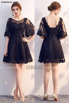 10% off now|Free shipping world-wide. Short Black Lace Homecoming Party Dress with Sleeves at GemGrace. Click to learn our pro custom-made service for wedding dress, formal dress. View #ShortHomecomingDresses for more ideas. Fitted Black Evening Dress For Prom, Black Fitted Evening Dress For Prom, Black Mini Length Evening Dress For Prom, Black Mini Length Evening Dress For Prom Season, Black Mini-length Evening Dress For Prom Season, Black Mini Evening Dress For Prom, Black Prom Dresses For Prom Season, Black A-line Mini Dress For Wedding, Black Dresses For Banquet And Prom Season