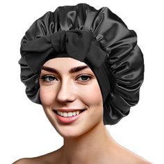 PRICES MAY VARY. [Size]: The silk bonnet size is adjustable. Under normal conditions, the diameter is 13 inches, suitable for people with a head circumference 19-28 inches. [Double layer material]: The satin bonnet is designed with double-layer fabric can wrap the hair well, and after using the hair mask, it will not stain the sheets when sleeping. [Silk material]: The soft silk bonnet material is used to fit the skin, there will be no inappropriate places, and the texture is soft enough to make Silk Bonnets For Natural Hair, Cheap Adjustable Bonnet For Women, Best Silk Hair Bonnets, African Hair Bonnet, Cheap One Size Bonnet, Bonette For Sleeping, Bonnet Designs, Curly Braid, Satin Hair Bonnet