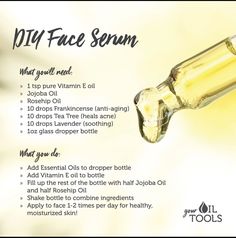 Diy Face Serum, Face Serum Recipe, Serum Recipe, Diy Serum, Natural Spa, Diy Skin Care Recipes, Aging Face, Diy Facial