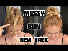 Messy Bun For Thinning Hair, Shoulder Length Messy Buns, How To Do An Easy Messy Bun, How To Make Messy Bun With Long Hair, Messy Bun Hacks For Long Hair, Perfect Messy Bun For Long Hair, How To Make The Perfect Messy Bun, Professional Messy Bun, Quick Easy Buns For Long Hair