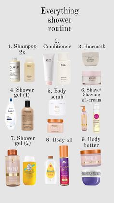 everything shower routine 🚿 #everythingshower #routine #ouai #olaplex #treehut #soldejaneiro #gisou Create A Shower Routine, Best Shower Routine Products, Shower Routine Ideas, The Everything Shower Routine, Truly Beauty Shower Routine, Step By Step Shower Routine, Self Care Products List