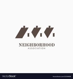 the neighborhood association logo is designed in black and white with two arrows pointing to each other