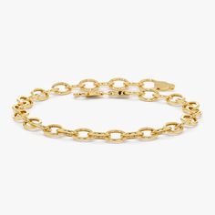 14k Oval Link Cable Chain Bracelet 14k Gold Ferkos Fine Jewelry Eternity Bands, Diamond Gemstone, Bracelet Sizes, Jewelry Trends, Cable Chain, Jewelry And Accessories, Chain Bracelet, Precious Metals, Things To Buy