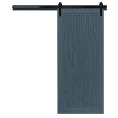 an image of a blue door with woodgrains on the bottom and side panels