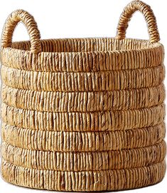 a large round basket made out of wicker