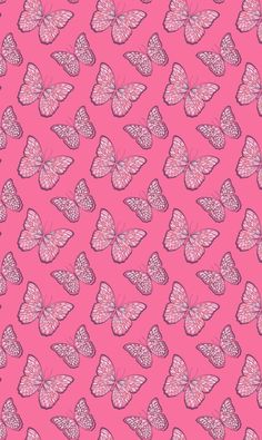 many pink butterflies on a pink background