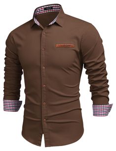 PRICES MAY VARY. HIGH QUALITY -- Cotton Blend, Long sleeve denim shirt for men, perfect for casual, business, make you look great and handsome TRENDY DESIGN -- Turn down collar, inner contrast design shirts/ solid color shirts / long sleeve button dress shirt for fashion men FASHION DENIM -- Lattice collar and cuffs decoration.3 Types of men's button-up shirts for your optional choose.Please carefully choose your size according to our size chart ( Not the Amazon Size Chart ) COZY FEELING -- Spre Denim Shirt For Men, Men's Casual Dress, Casual Dress Shirt Men, Casual Dress Shirt, Long Sleeve Denim Shirt, Denim Shirt Men, Shirt Dress Casual, Solid Color Shirt, Mens Button Up