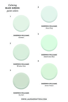 the different shades of green paint